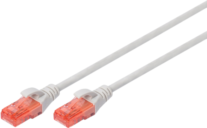 Патч-корд Digitus CAT6 UTP 1 м AWG 45133 CCA PVC Сірий (DK-1612-010) - зображення 1