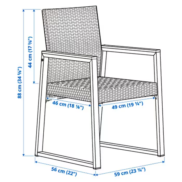 Стул садовый VARMANSO IKEA 205.363.93 - Фото 5 Стул садовый VARMANSO IKEA 205.363.93 - изображение 5