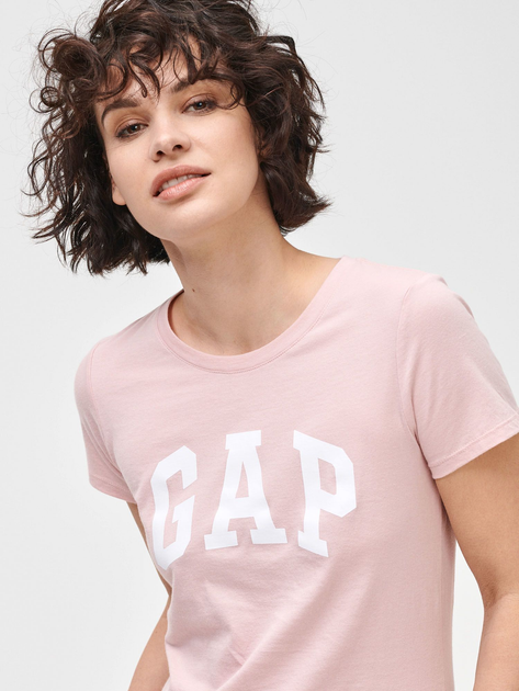 Футболка бавовняна жіноча GAP 548683-02 L (2 шт) Рожевий/Білий (1200054054946) - зображення 10