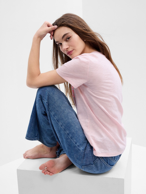 Koszulka damska bawełniana GAP 540595-09 XL Różowa (1200114518487) - obraz 2