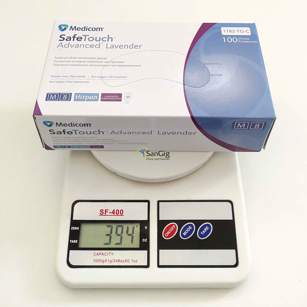 Нитриловые перчатки Medicom SafeTouch Advanced Lavender, плотность 3.5 г. - лавандовые (100шт) M (7-8) - изображение 2