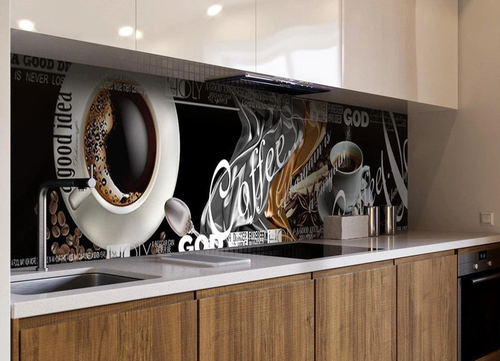 Кухонный фартук Скинали Coffee a good idea (фотопечать, кофе, кофейная тематика, чашка, пленка самоклеющаяся ) 60х200 см - изображение 2