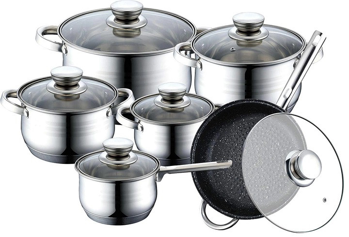 Универсальный набор кухонной посуды Rainberg RB-601 12 предметов набор кастрюль - изображение 1