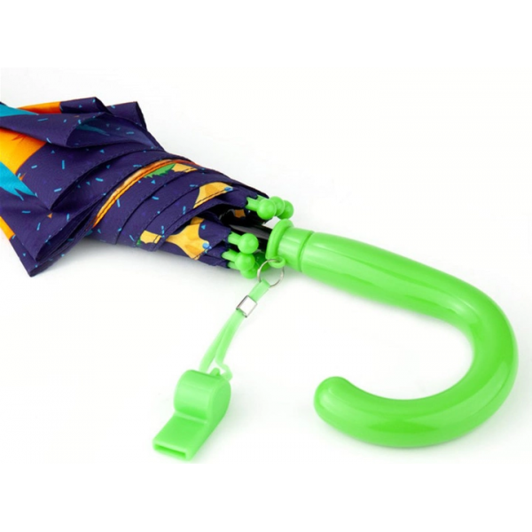Зонт-трость Kite Kids Jolliers детский полуавтомат универсальный для мальчика надежный и стильный аксессуар со свистком в комплекте Blue - изображение 5