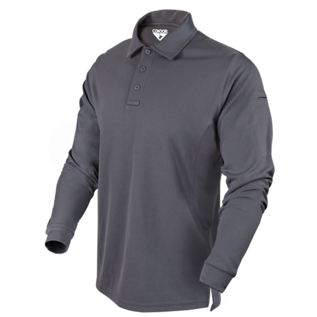 Тактичне поло на довгий рукав Condor Performance Long Sleeve Tactical Polo 101120 Small, Graphite (Сірий) - зображення 1