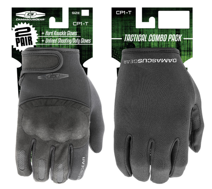 Комбинированный комплект тактических перчаток Damascus TACTICAL COMBO PACK CP1-T Large, Чорний - изображение 2