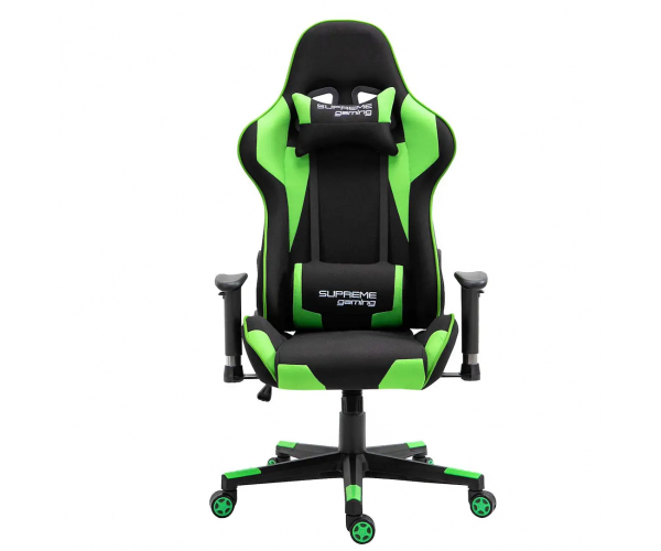 Ігрове комп‘ютерне крісло для геймерів та роботи Supreme Gaming чорний та зелений - изображение 2