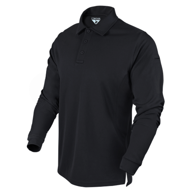 Тактичне поло на довгий рукав Condor Performance Long Sleeve Tactical Polo 101120 X-Large, Чорний - зображення 1