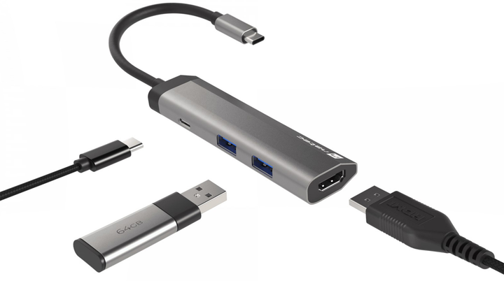 USB-C хаб NATEC Fowler Slim HDMI+USB Type-A+USB Type-C (NMP-1984) - зображення 2