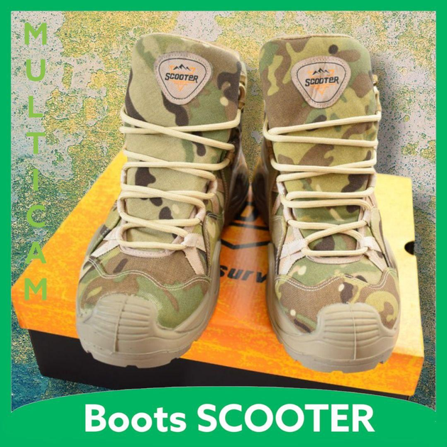 Короткие тактические летние берцы Scooter Скутер Multicam Waterproof 43 - изображение 2