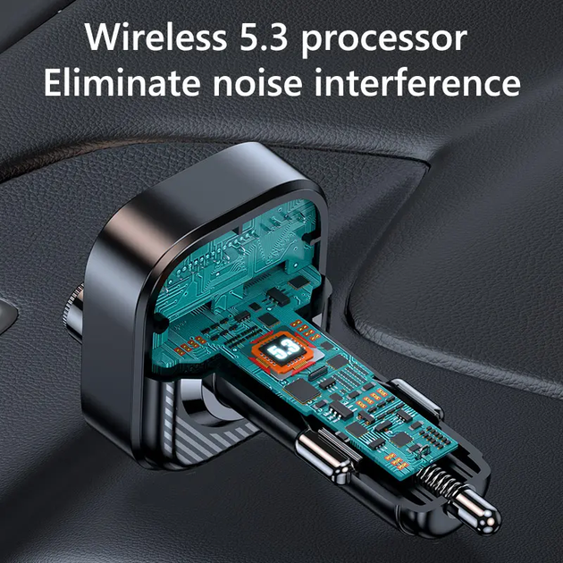 Автомобильный FM ФМ модулятор Terra T18, Bluetooth 5.3, трансмиттер, вольтметр, USB зарядка PD 30W - изображение 3