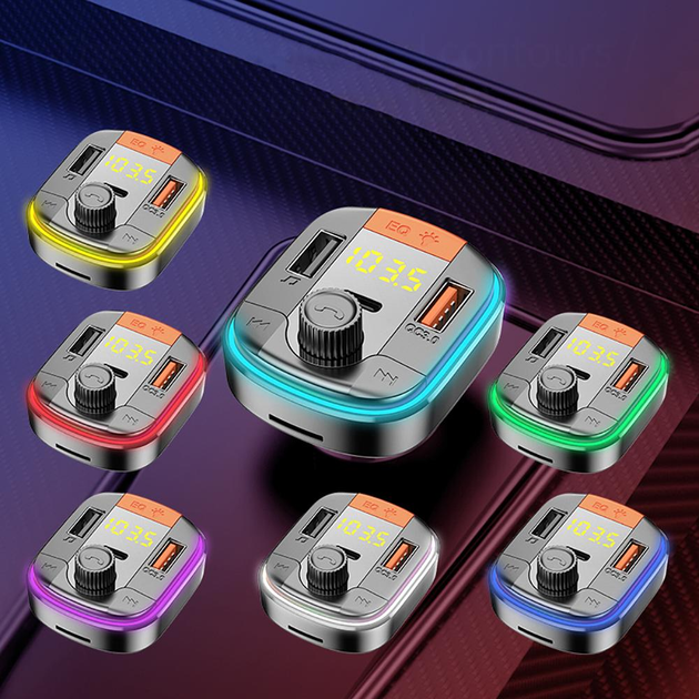 Автомобильный FM ФМ модулятор Terra T832, Bluetooth 5.0, трансмиттер, вольтметр, USB зарядка QC 3.0 PD 18W - изображение 5