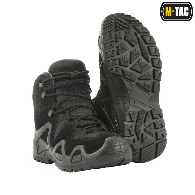 Водонепроницаемые ботинки (берцы) 47 размер (30,5 см) тактические (военные) треккинговые демисезонные Alligator Black (Черные) M-tac для ВСУ - изображение 1
