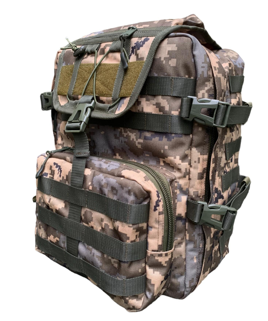 Рюкзак тактичний штурмовой оксфорд PU 25 л. зелений піксель - зображення 1