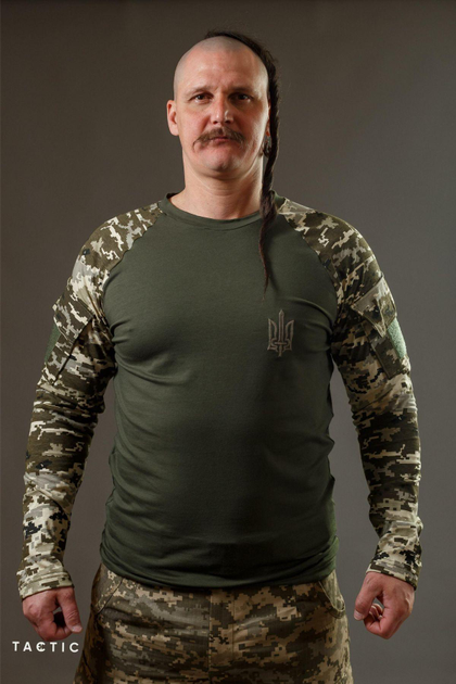 Військова футболка з довгим рукавом, тактичний рашгард, убакс піксель S - зображення 1