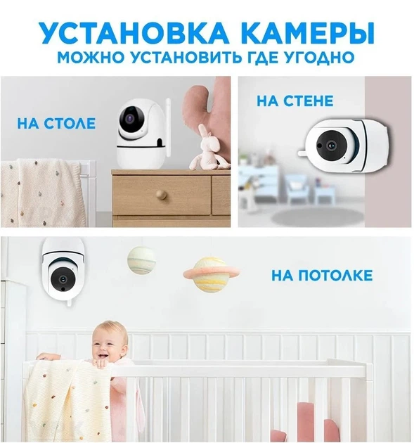 Беспроводная WiFi радионяня/видеоняня YCC365 UKC камера видеонаблюдения с датчиком движения, ночным видением microSD Белая UKC (ART:4849 v.2) - изображение 8