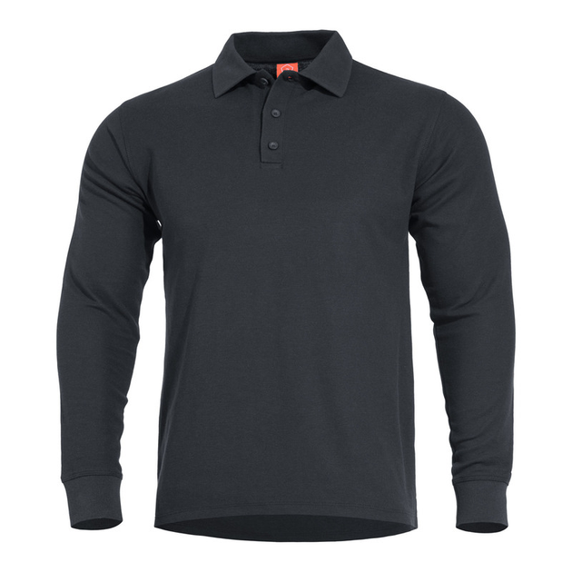 Тактичне поло з довгим рукавом Pentagon ANIKETOS LONG POLO K09013 X-Small, Чорний - зображення 1