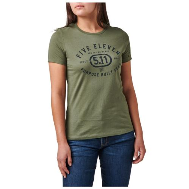 Женская футболка с рисунком 5.11 Tactical Women's Purpose Crest 5.11 Tactical Military Green XS (Зеленый) Тактическая - изображение 1