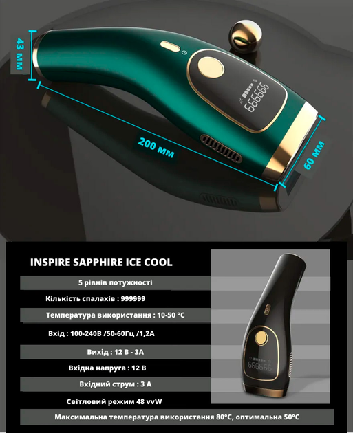 Фотоэпилятор Inspire Sapphire XM-L011W - изображение 12