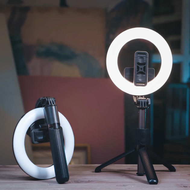 Монопод з кільцевої лампою 16 см (трипод, c bluetooth) L07 Black (7332) - зображення 7