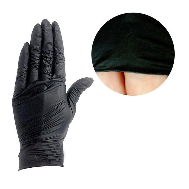 Перчатки нитриловые без талька Ceros Black L черные 100 шт (4820214400146) (0232097) - изображение 1