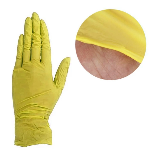 Перчатки нитриловые без талька Medicom SafeTouch Advanced S желтые 1 пара (0202426) - изображение 1