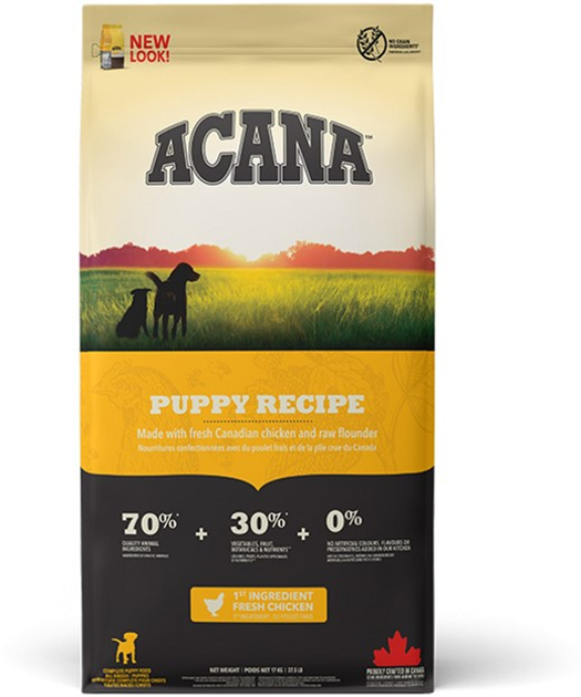 Сухой корм для собак ACANA Puppy Recipe для щенков всех пород 17 кг (a50017) - изображение 1