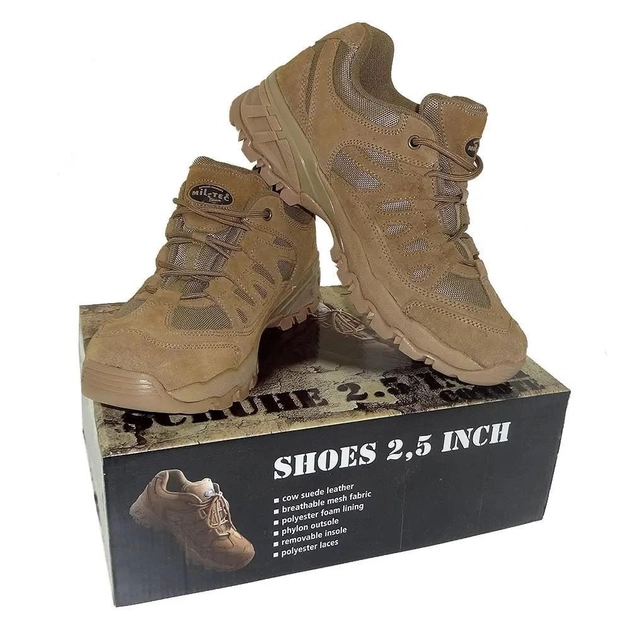 Треккинговые мужские демисезонные кроссовки Mil-Tec Squad Shoes Койот 46 с натуральной замши с дышащей подкладкой из полиэстра для спорта повседневные - изображение 1