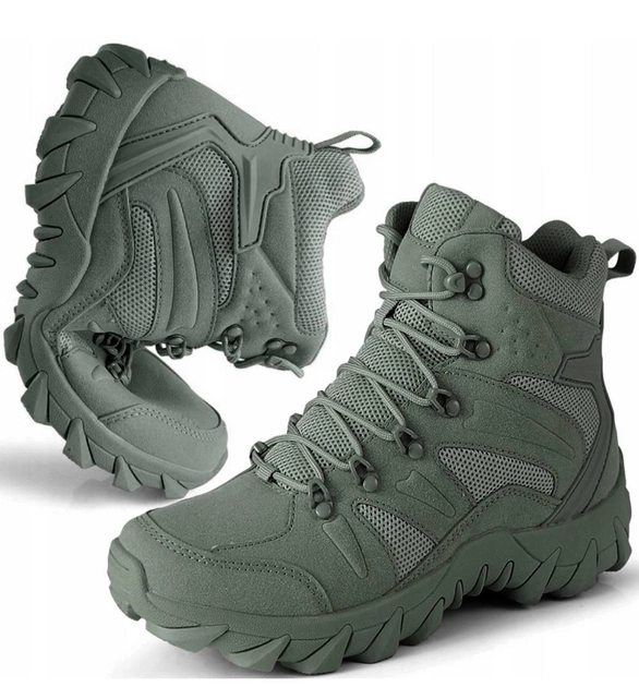 Шкіряні черевики чоловічі 1200D Codura Оливковий 43 розмір високий рівень комфорту і захисту в будь-яких умовах для екстремальних завдань - зображення 2