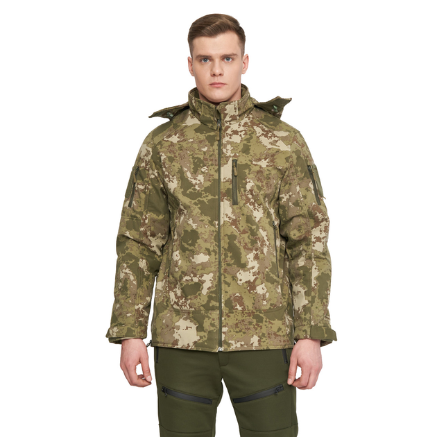 Тактична чоловіча курточка з 6 кишенями Combat Soft Shell Софтшел мультикам хакі розмір S - зображення 2