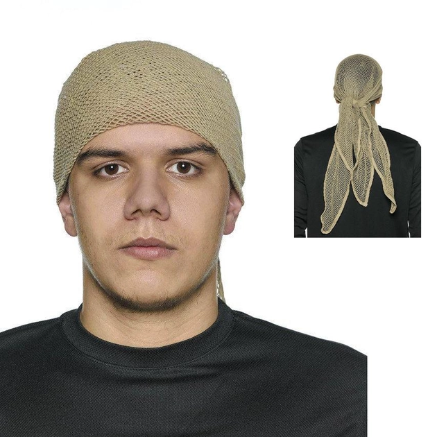 Тактичный маскировочный шарф сетка военная шаль из треугольной сетки Бежевый - изображение 1