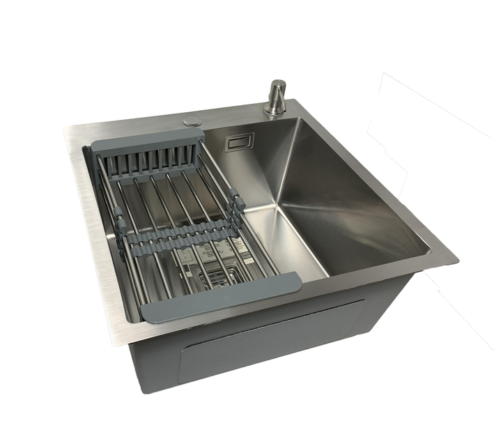 Мойка кухонная Platinum Handmade 50*45 (см), (Корзина + Дозатор + Сифон ...