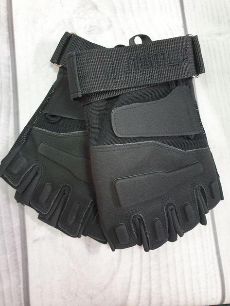 Беспалые перчатки армейские защитные охотничьи Черные M (Kali) - изображение 2