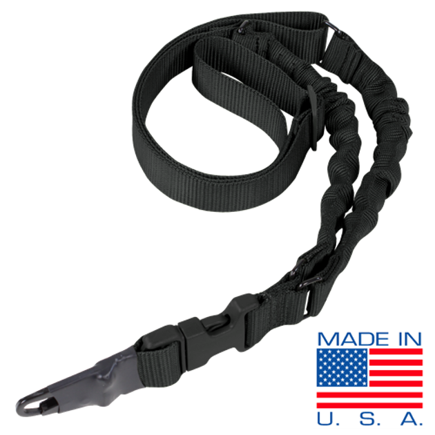 Двухточечных ремень для оружия Condor ADDER Double Bungee One Point Sling US1022 Чорний - изображение 1