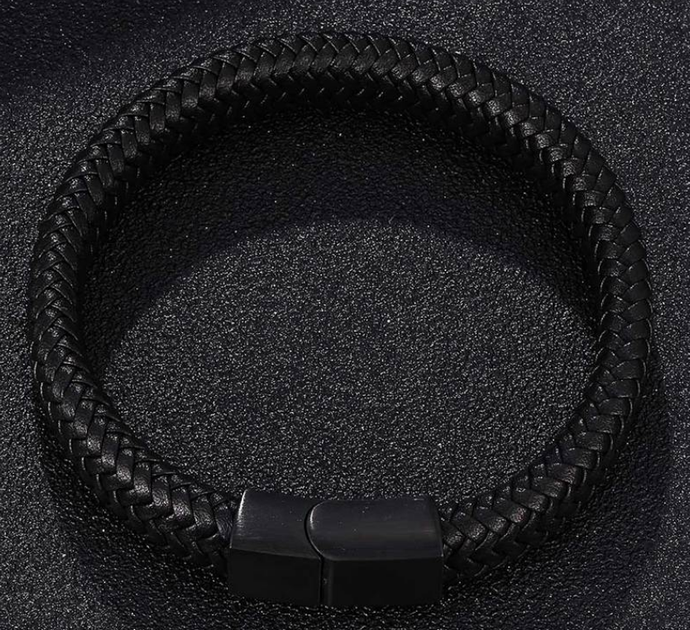 Мужской кожаный браслет Primo Rock Lux 23 - Black - Фото 2 Мужской кожаный браслет Primo Rock Lux 23 - Black - изображение 2