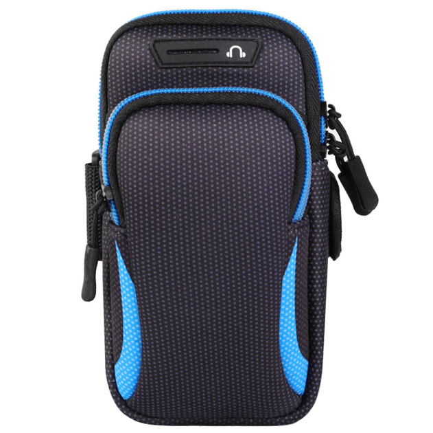 Чехол на руку Primo Sport универсальный спортивный для телефона до 6.5" - Black-Blue - изображение 2