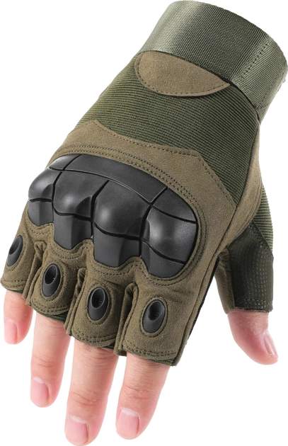 Тактические перчатки Multicam Extrime RX безпалые размер L Зеленые (Extrime RX green L) - изображение 1