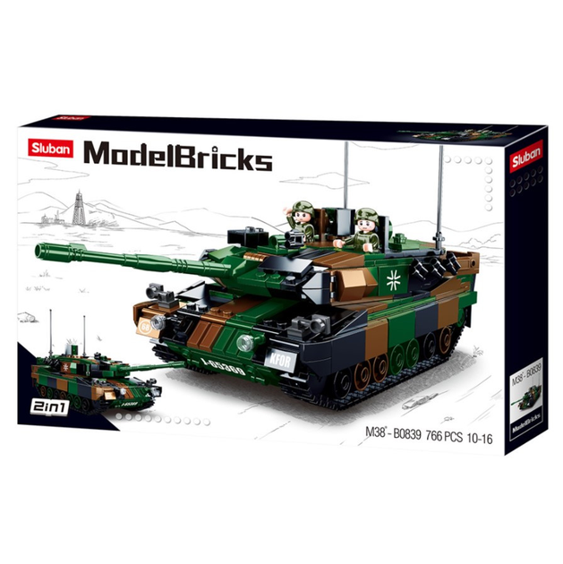 Конструктор военный Танк SLUBAN Model Bricks Леопард 2А5 766 деталей ...