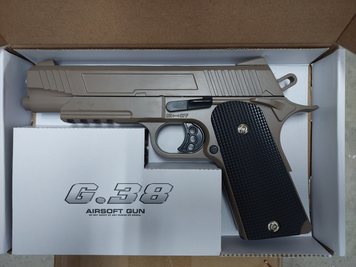 Страйкбольный пистолет Galaxy Colt, металлический, пружинный G.38D - изображение 1