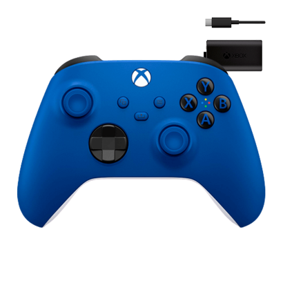Набір Геймпад Бездротовий Microsoft Xbox Series (QAU-00002) Shock Blue + Акумулятор Play and Charge Kit + Кабель USB Type-C Black - Фото 1 Набір Геймпад Бездротовий Microsoft Xbox Series (QAU-00002) Shock Blue + Акумулятор Play and Charge Kit + Кабель USB Type-C Black - зображення 1
