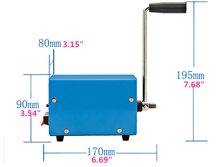 Генератор с ручным приводом + зарядное устройство 12/220V/500W