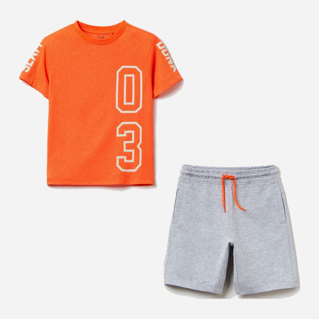 Костюм дитячий (футболка + шорти) OVS 1786589 128 см Оранжевий (8057274849523) - зображення 1