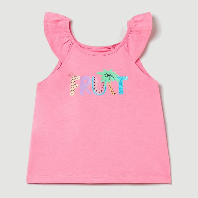 Koszulka na ramiączkach dziecięca dla dziewczynki OVS 1804182 104 cm Różowa (8056781107942) - obraz 1