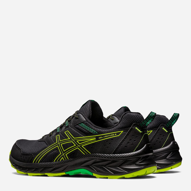 Чоловічі кросівки для бігу ASICS Gel-Venture 9 1011B486-003 42.5 27 см Чорний/Лаймовий (4550456323476) - зображення 4