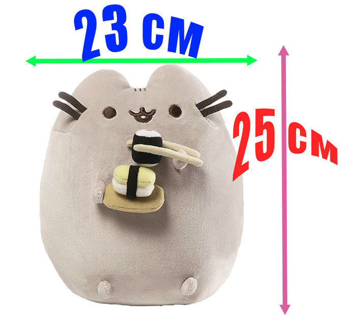 Мягкая игрушка Пушин кэт Pusheen cat S&T большой 23 х 25 см с Суши в ...