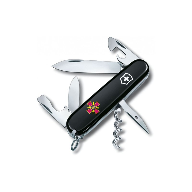 Нож Victorinox Spartan Army Black "Емблема СВ ЗСУ" (1.3603.3_W0020u) - изображение 1