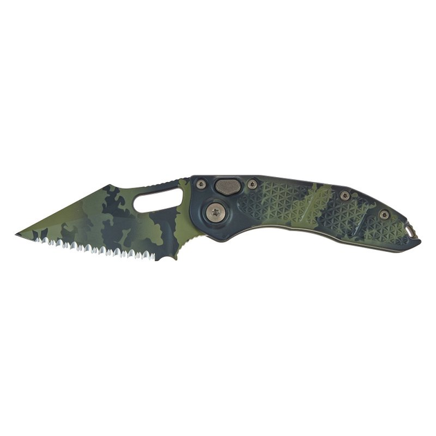 Нож Microtech Stitch Olive Camo Signature Series Serrator (169-3OCS) - изображение 1