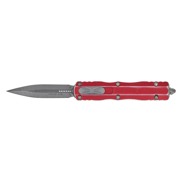 Ніж Microtech Dirac Double Edge Stonewash Distressed Red (225-10DRD) - зображення 1