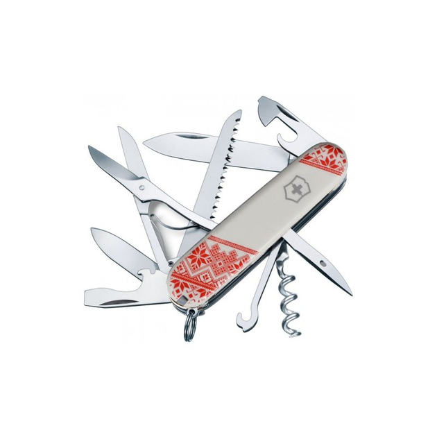 Ніж Victorinox Huntsman Ukraine White "Вишиванка" (1.3713.7_T0051r) - зображення 1