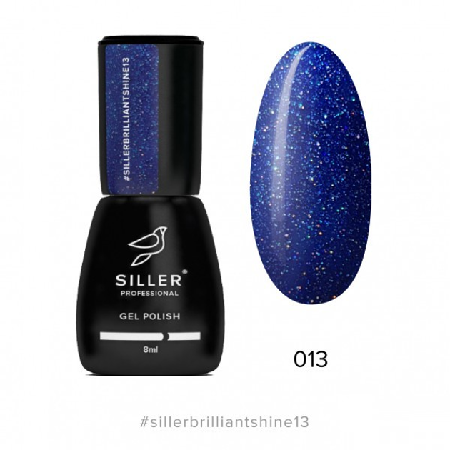 Гель-лак Siller Professional Brilliant Shine 013 синий с блестками 8 мл ...